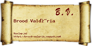 Brood Valéria névjegykártya